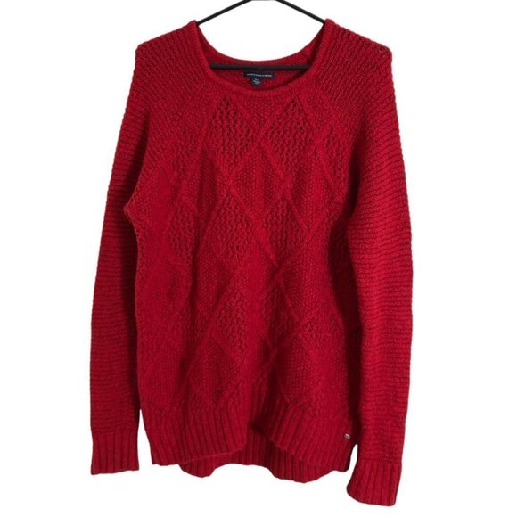 American Eagle Outfitters Sweaters - American Eagle Red Diamond Long Sleeve Pullover Sweater
